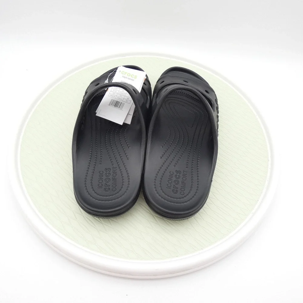 Crocs Baya Sandal Black Men 11 Women 13 Two Strap Slide 207627-001 NEW